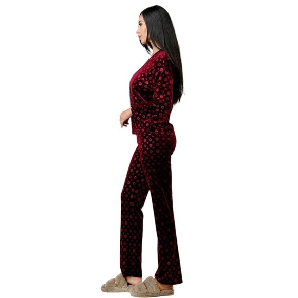2-Piece LV Motif Lounge Set in Burgundy Red L/XL Only! - Picture 3 of 4